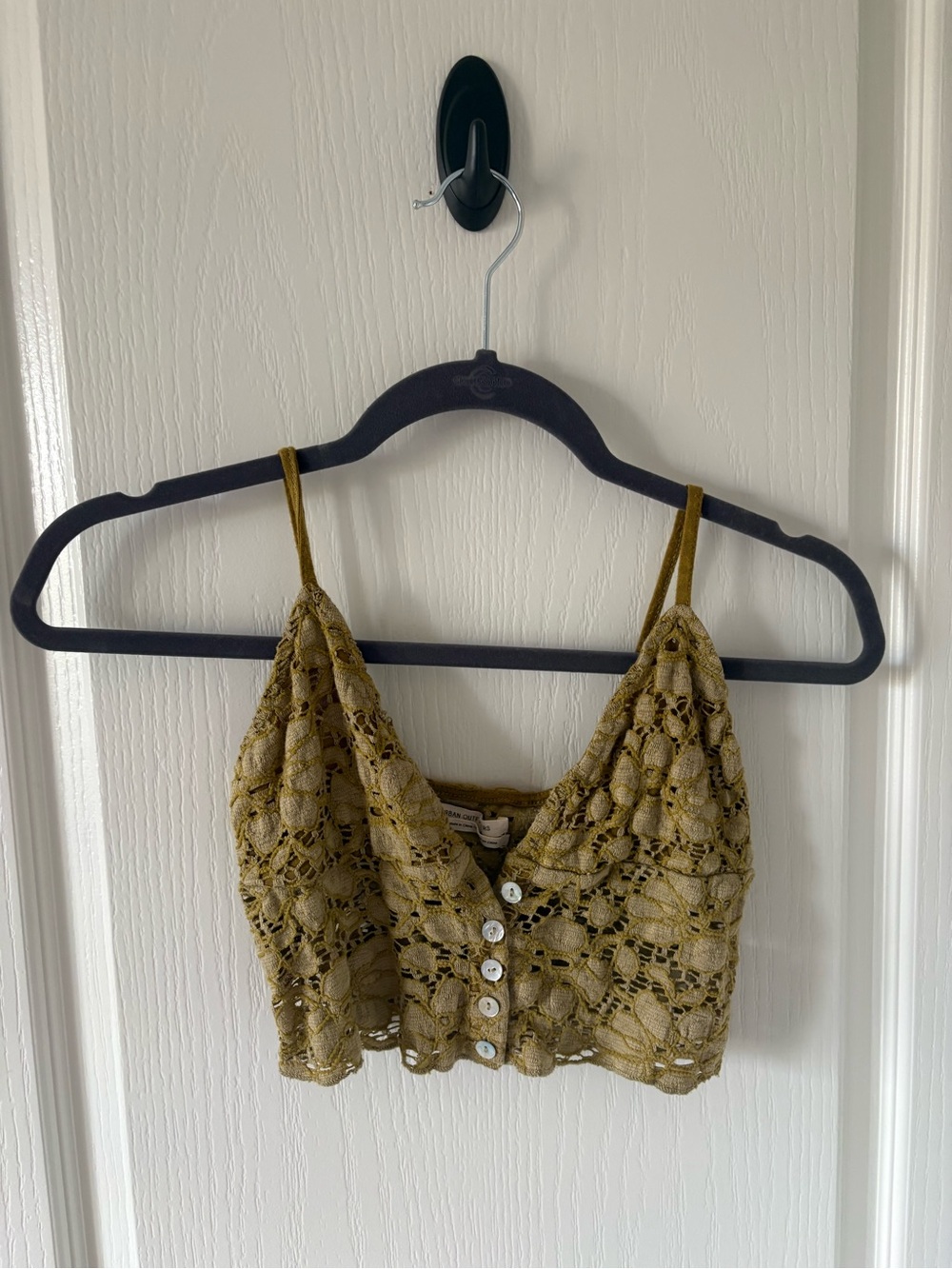 Urban Outfitters Olive Lace Crochet Cropped Cami